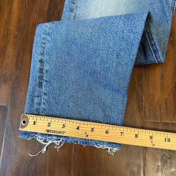 J. CREW 90s Classic Straight Leg Jeans Blue Denim High Rise Frayed - Picture 16 of 16
